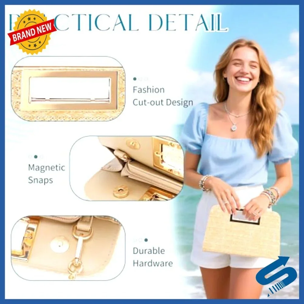 Vegan Leather Clutch Crossbody Shoulder Bag Elegant Evening Party Wedding